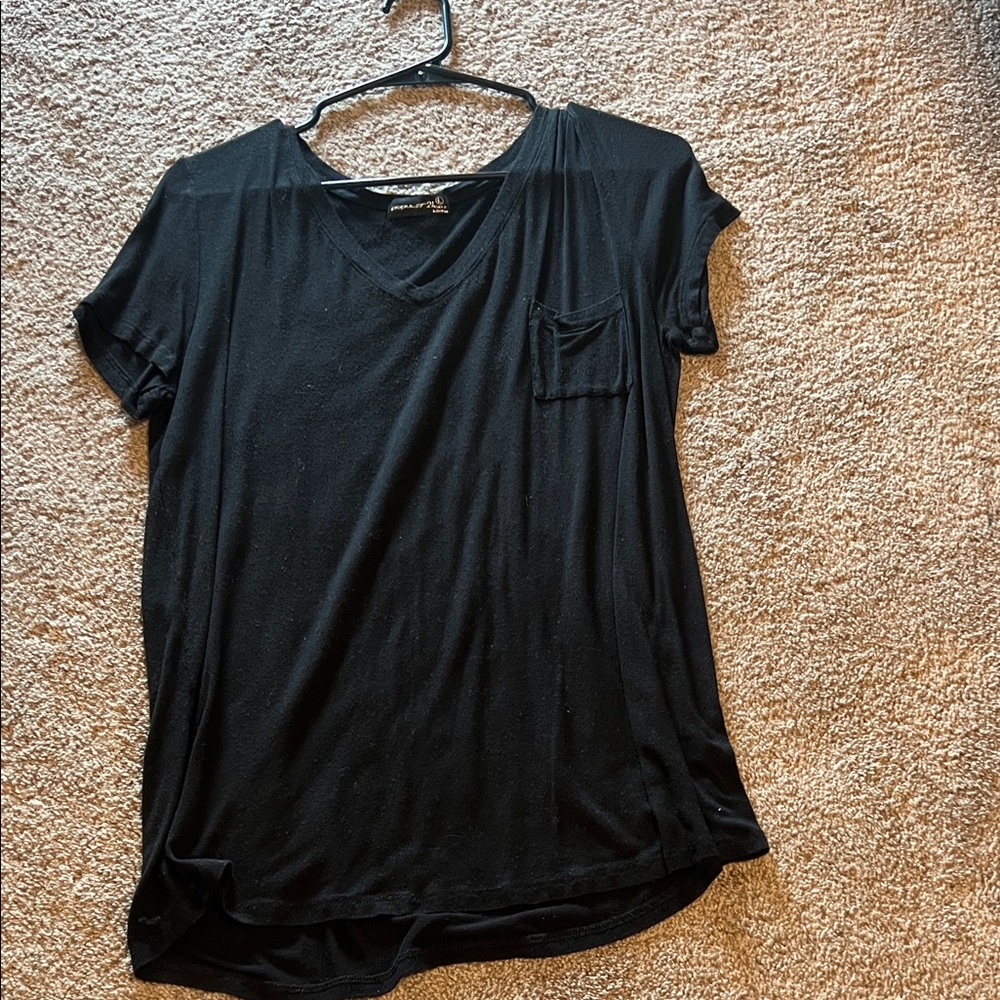Elegant Black V-Neck Short Sleeve Top